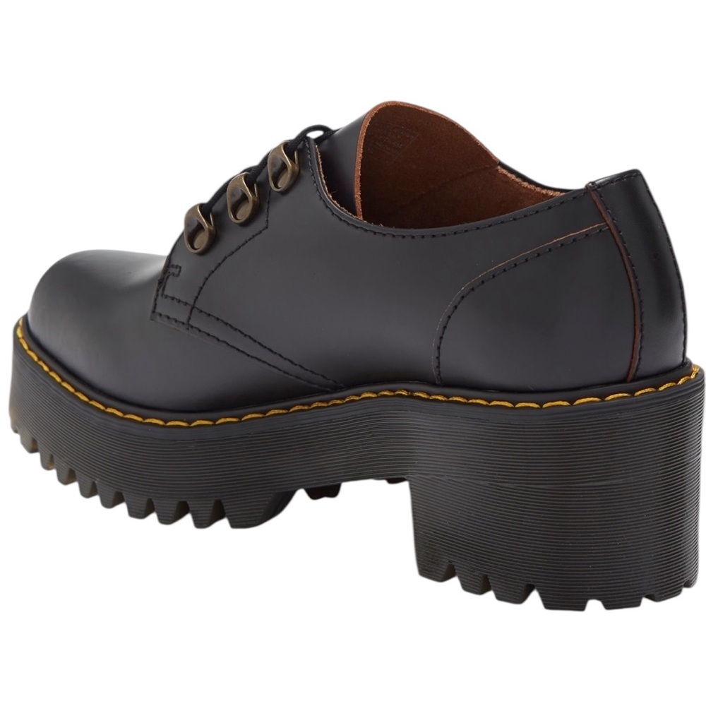 Dr. Martens Leona Lug Sole Platform Derby Black New in Box - Picture 3 of 9